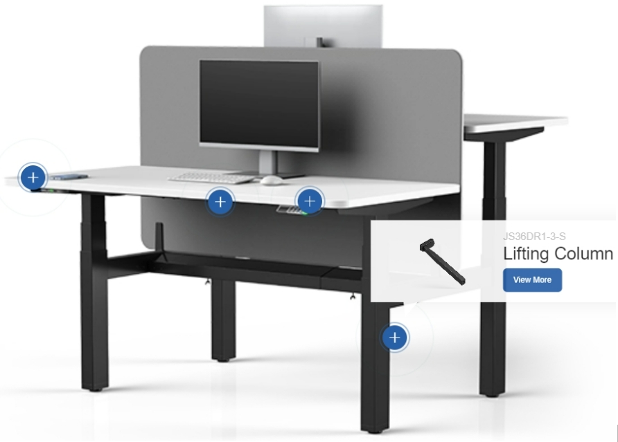 Espacio de trabajo con base de escritorio de pie