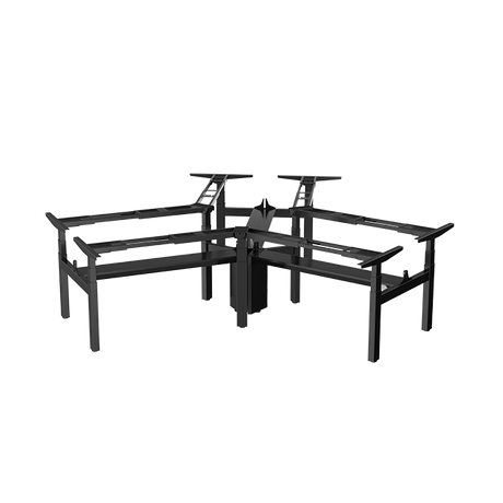 Estructura de escritorio elevable para tres personas 120° Triplet